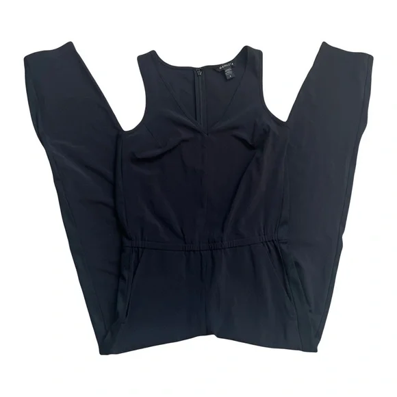 Black Athleta sleeveless v neck jumpsuit - Picture 1 of 5